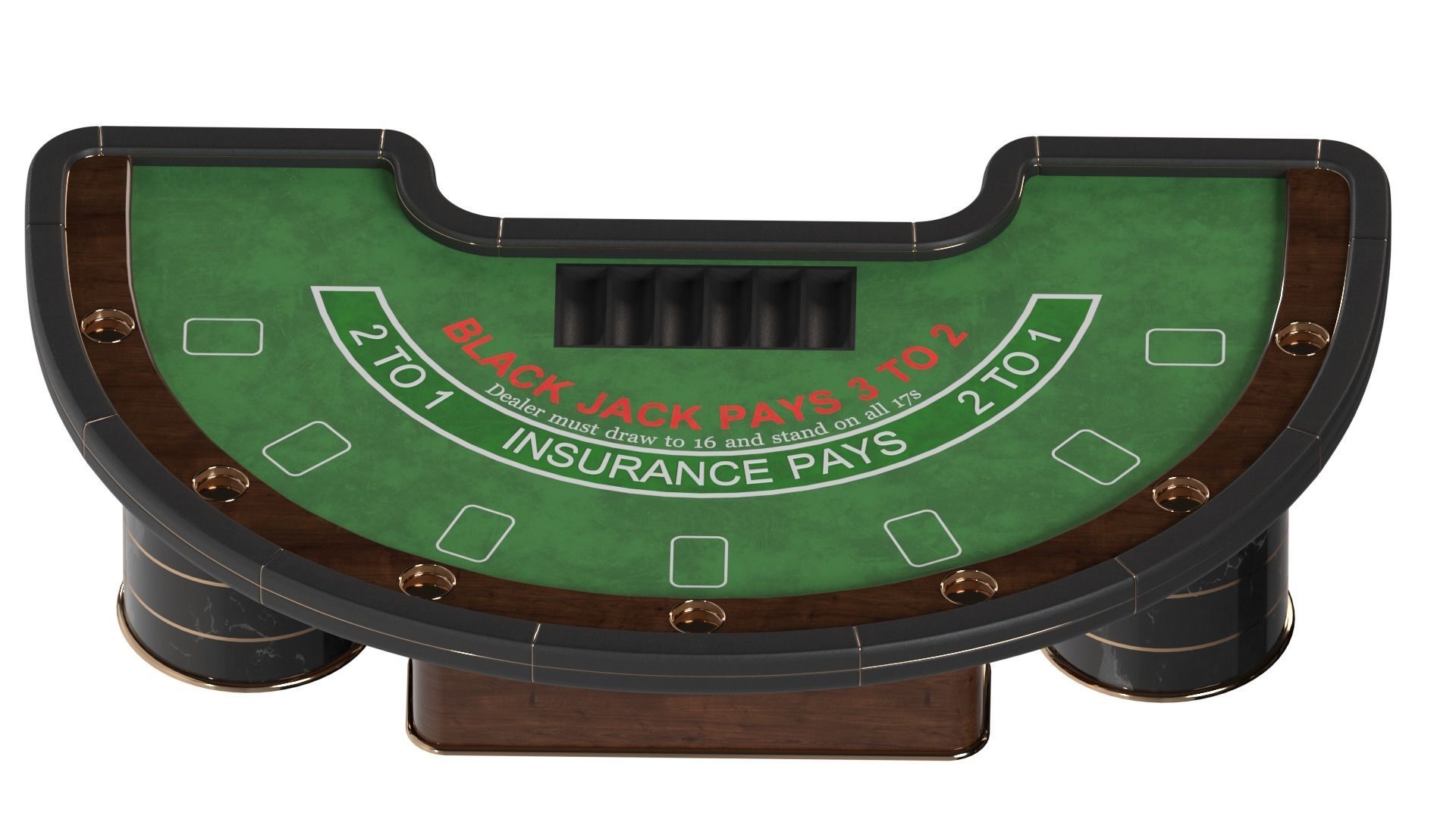 Casino BlackJack Table 3D model_7