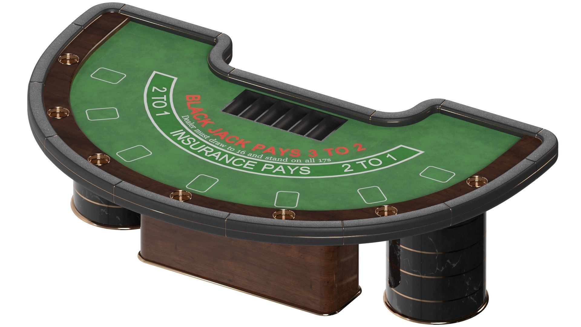 Casino BlackJack Table 3D model_4