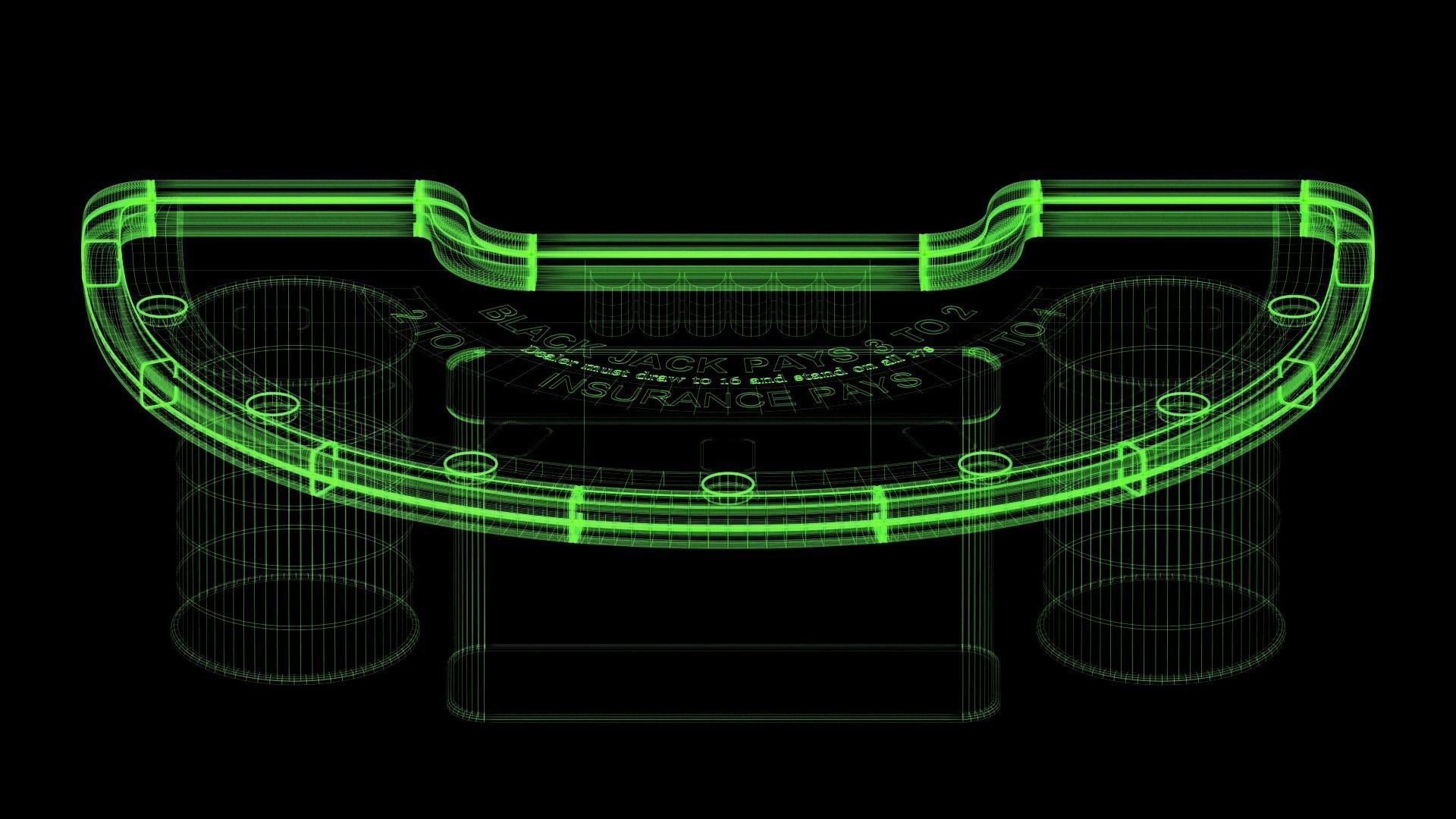 Casino BlackJack Table 3D model_32