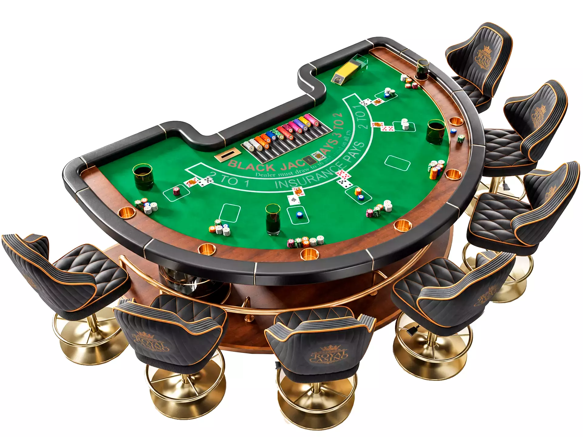 Casino BlackJack Table 3D model