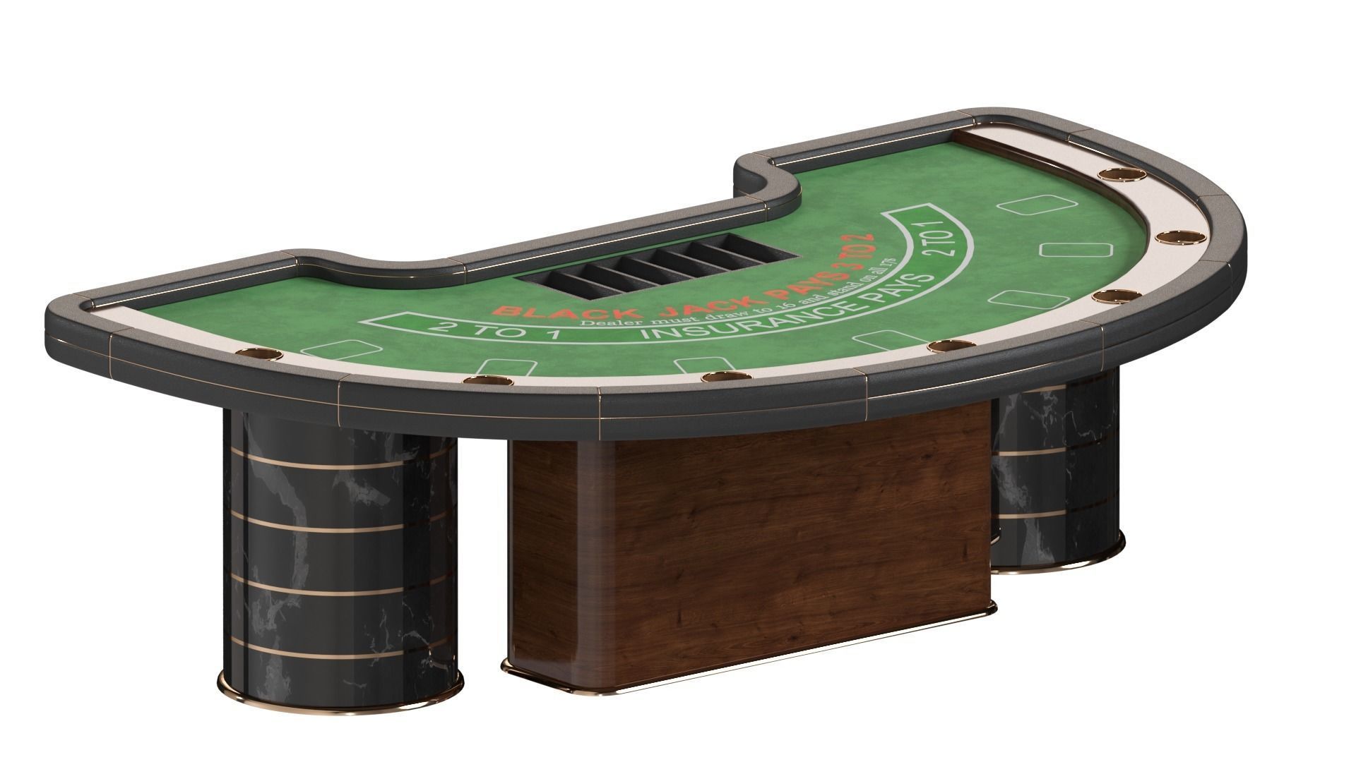 Casino BlackJack Table 3D model_8
