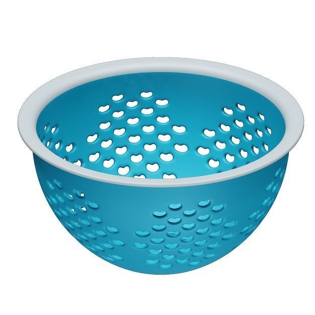 Plastic Vegetable Colander 3D model_1
