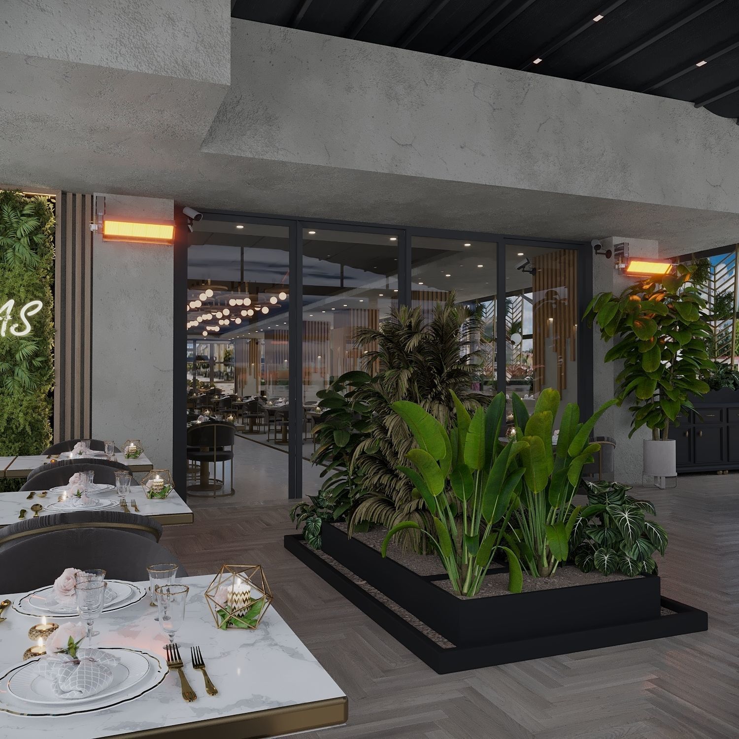 retaurant interior design  Low-poly 3D model_16