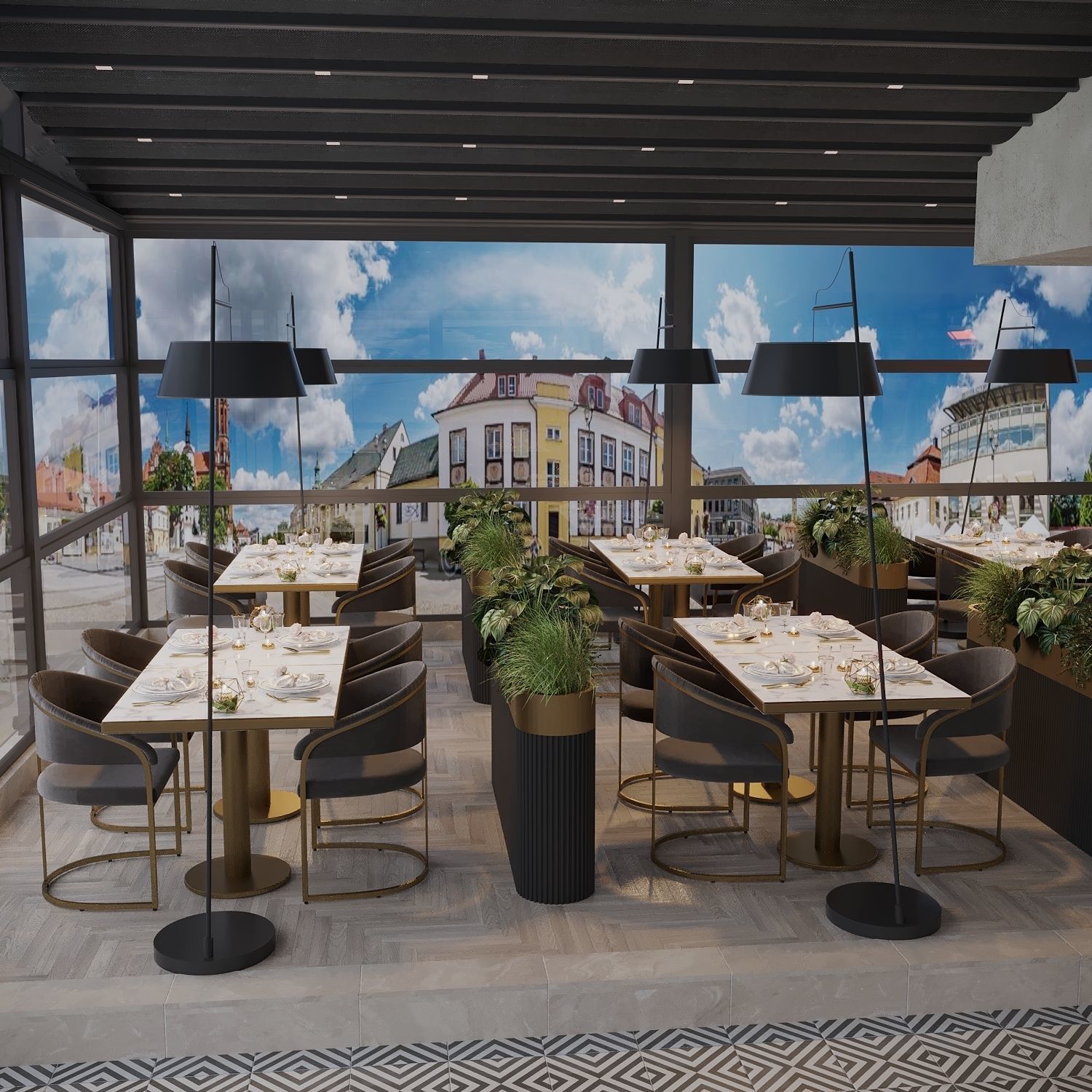 retaurant interior design  Low-poly 3D model_14