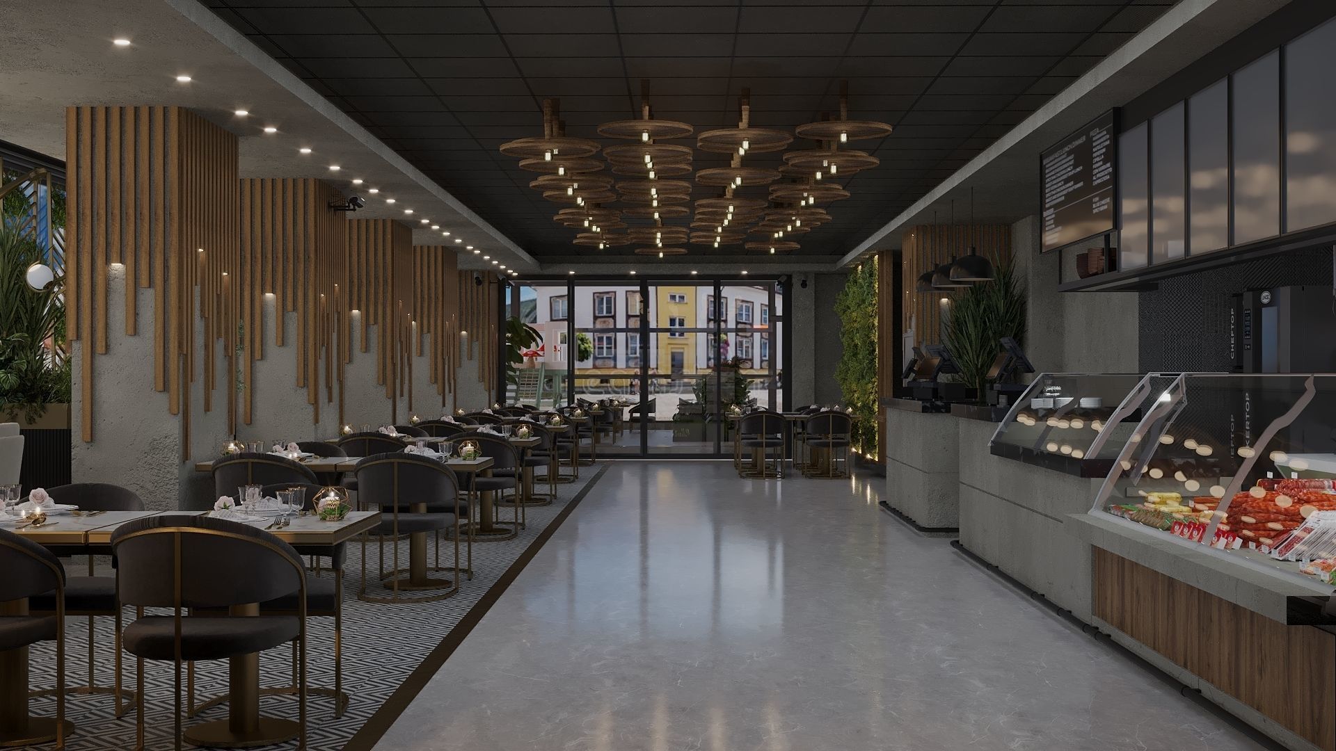 retaurant interior design  Low-poly 3D model_1