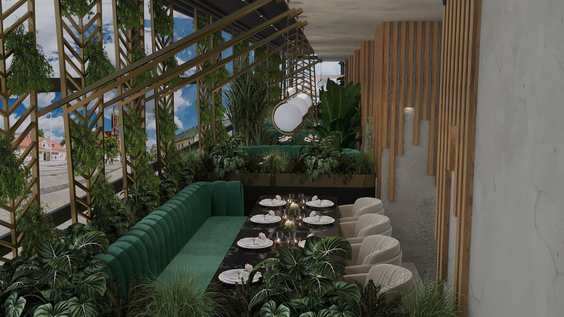 retaurant interior design  Low-poly 3D model_10