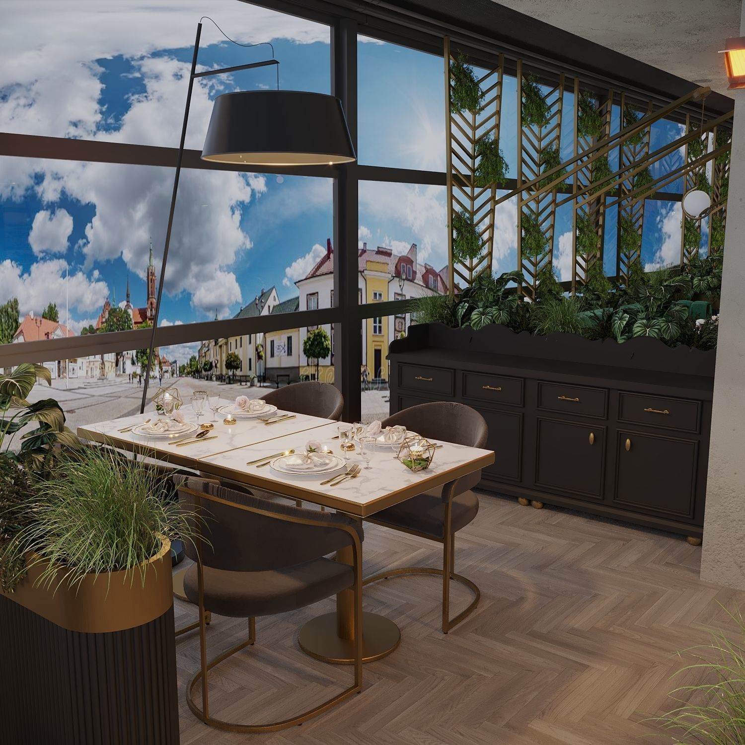 retaurant interior design  Low-poly 3D model_7