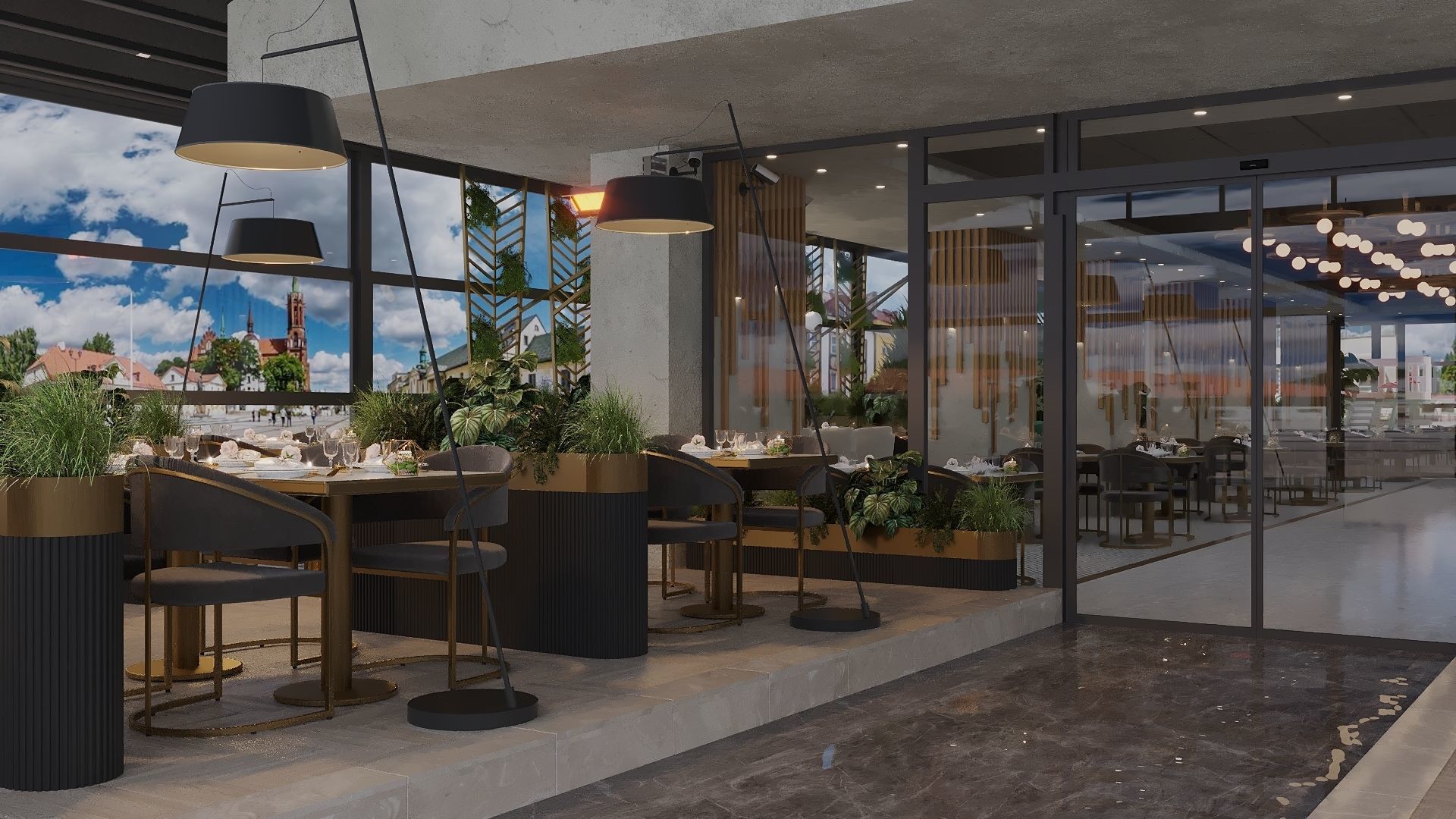 retaurant interior design  Low-poly 3D model_5