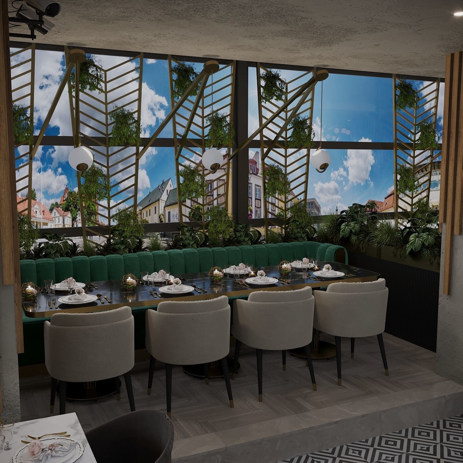 retaurant interior design  Low-poly 3D model_11