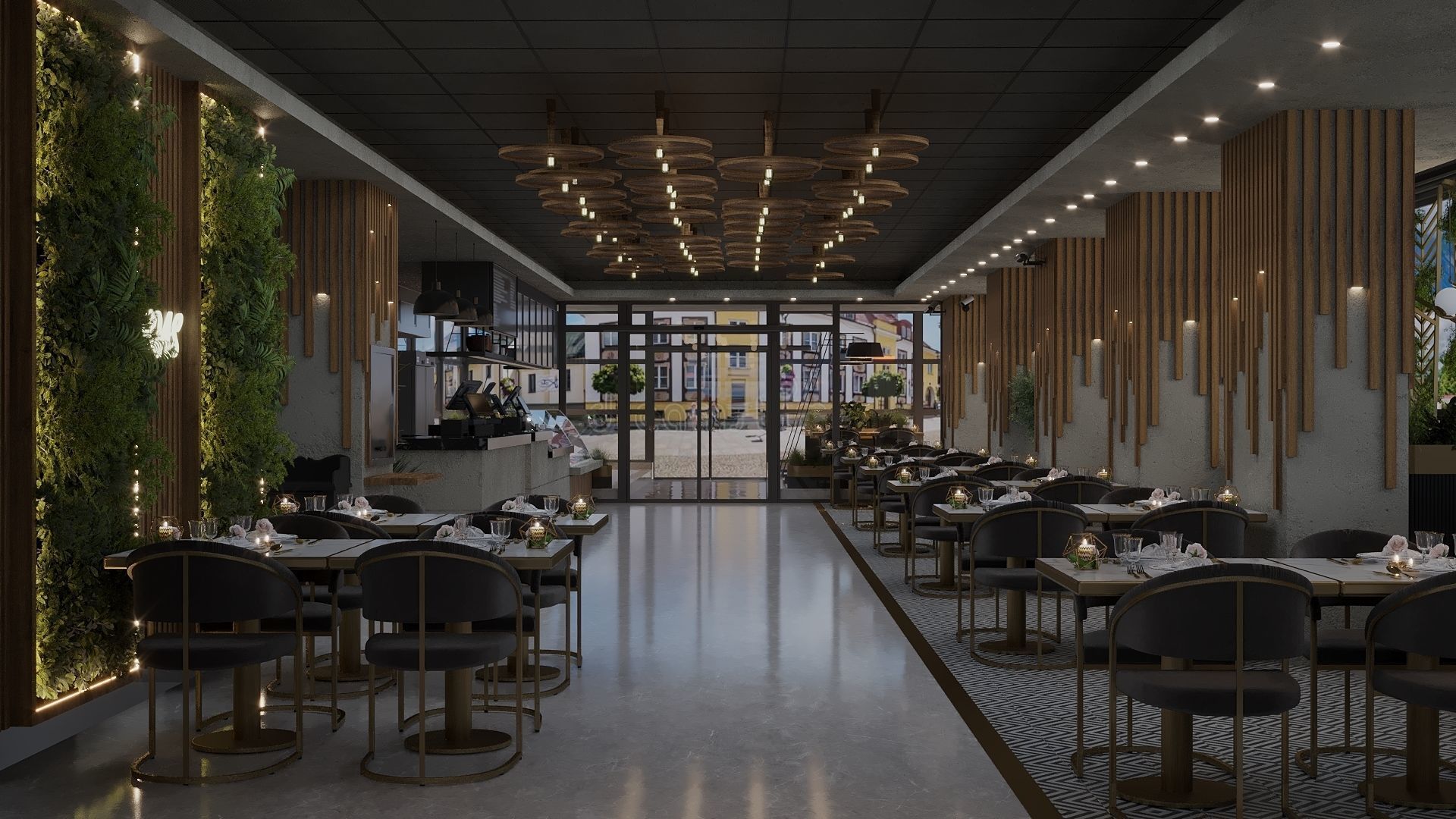 retaurant interior design  Low-poly 3D model_18