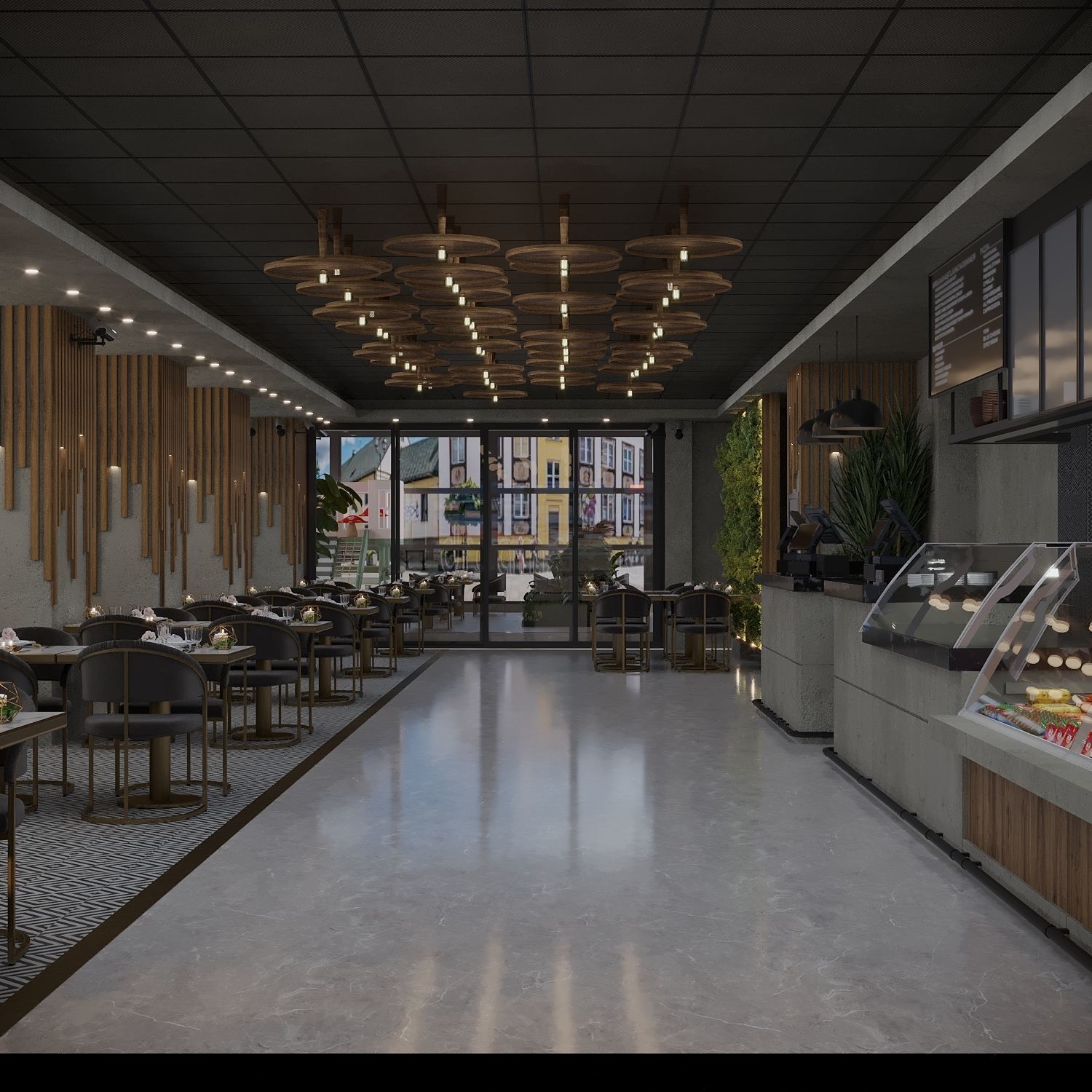 retaurant interior design  Low-poly 3D model_2