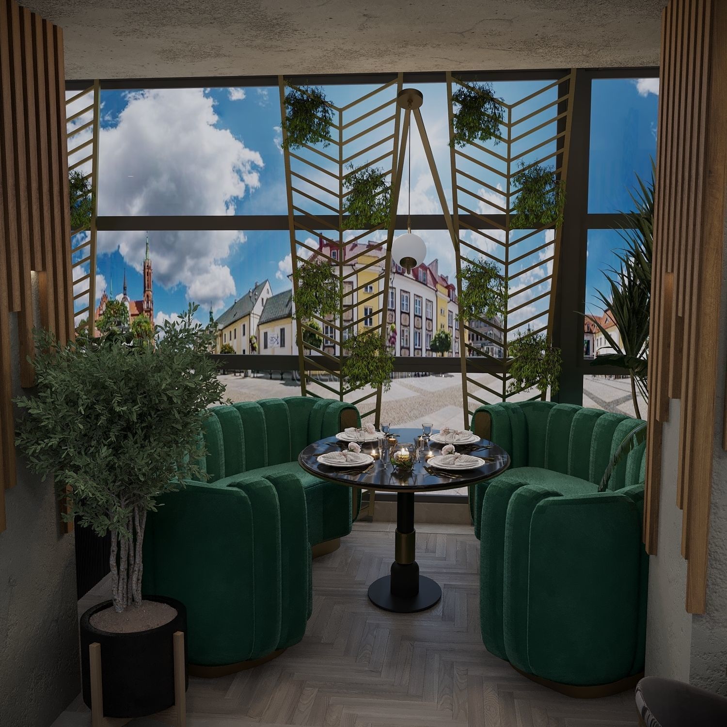 retaurant interior design  Low-poly 3D model_12