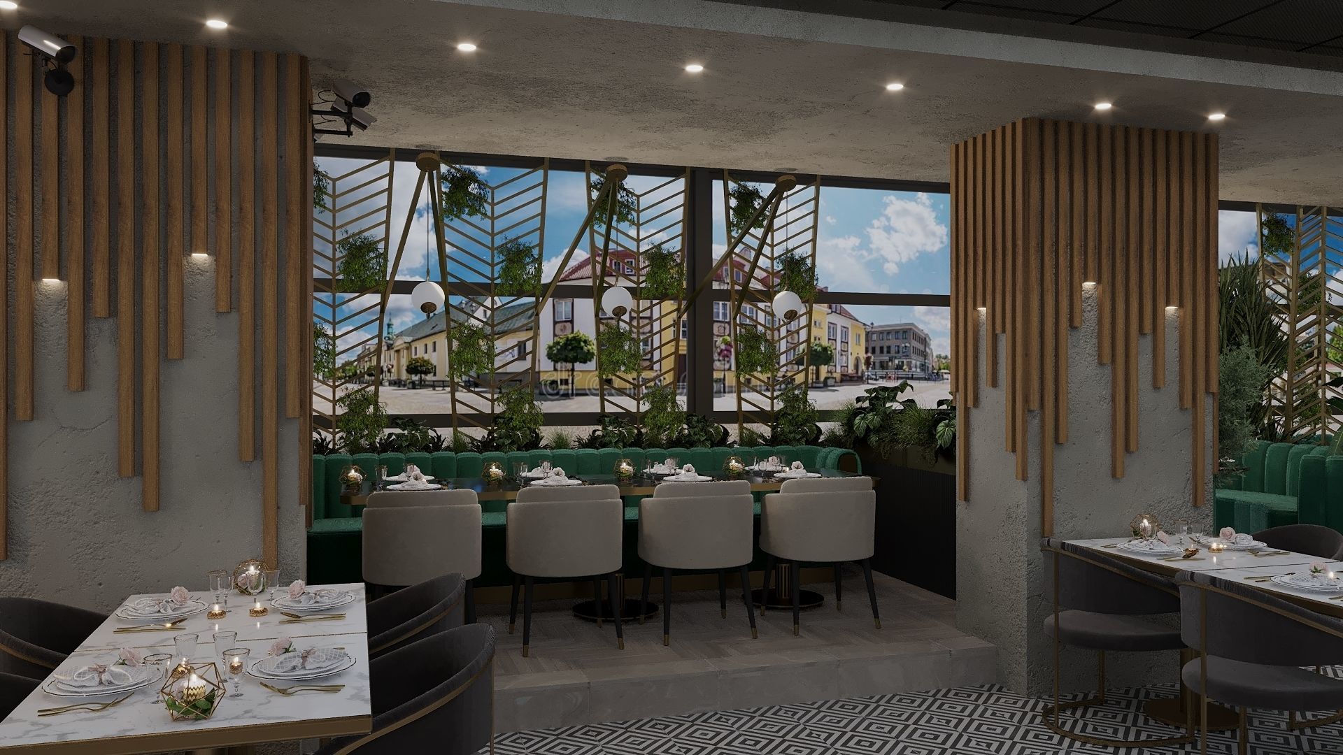 retaurant interior design  Low-poly 3D model_8