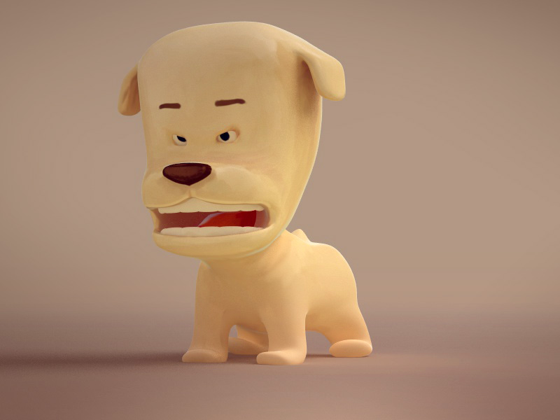 Cartoon dog Low-poly 3D model_3