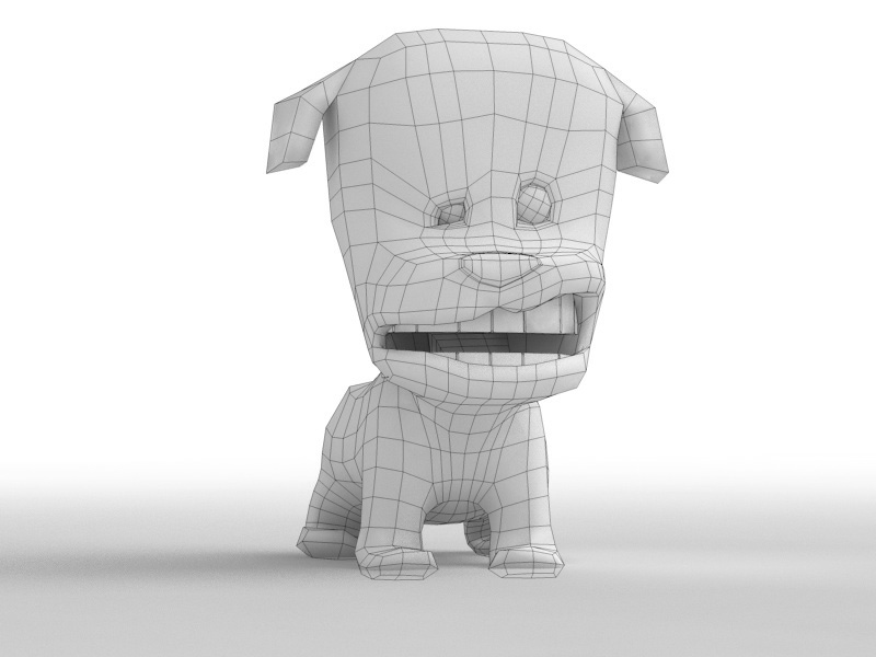 Cartoon dog Low-poly 3D model_10
