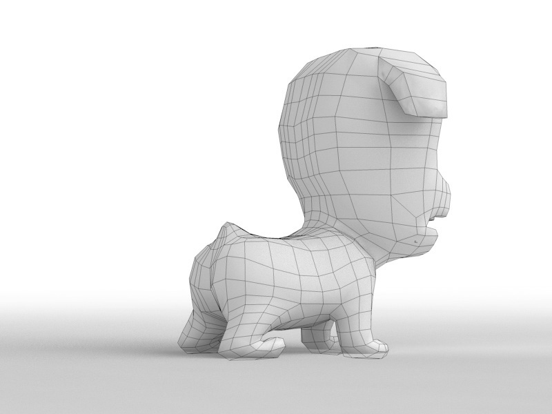Cartoon dog Low-poly 3D model_8