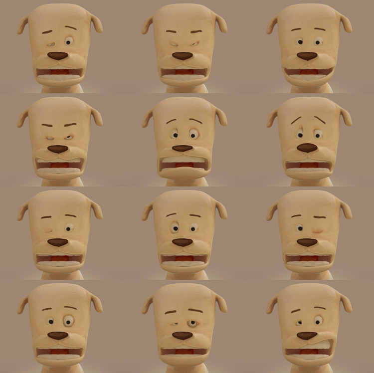 Cartoon dog Low-poly 3D model_1