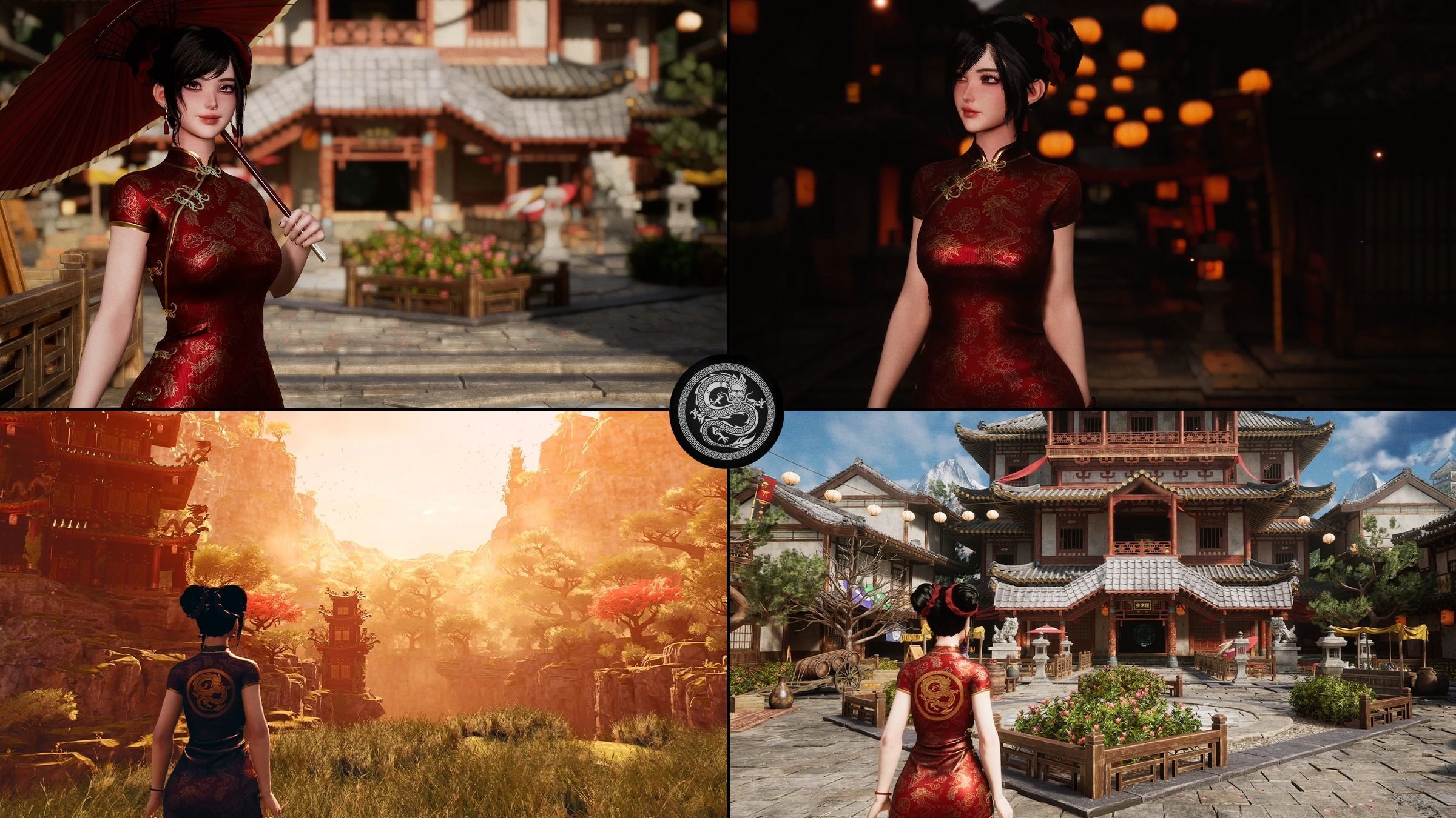 Jua Lee - Girl in Cheongsam Qipao Dress - Game Ready Low-poly 3D model_5