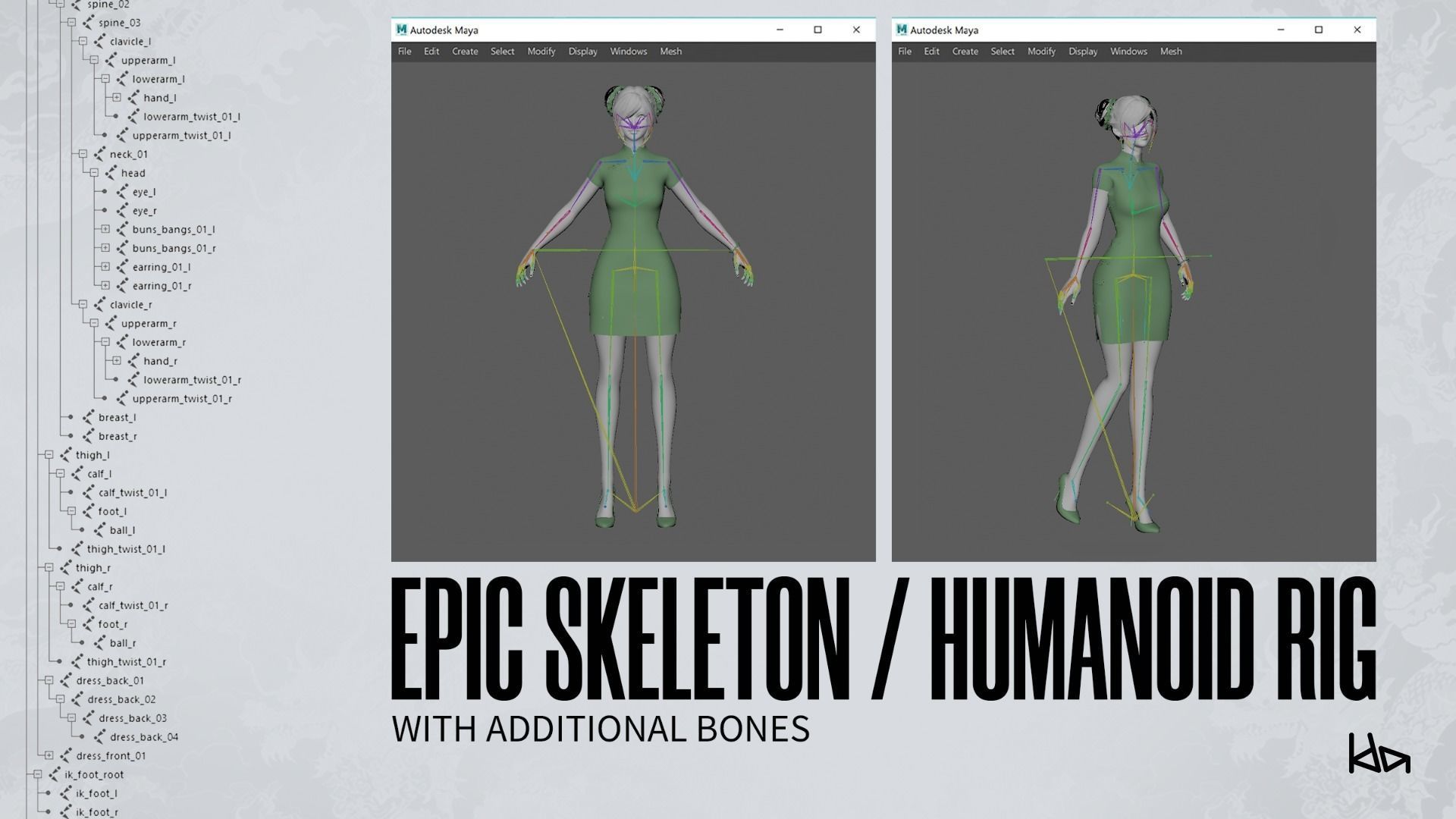 Jua Lee - Girl in Cheongsam Qipao Dress - Game Ready Low-poly 3D model_17