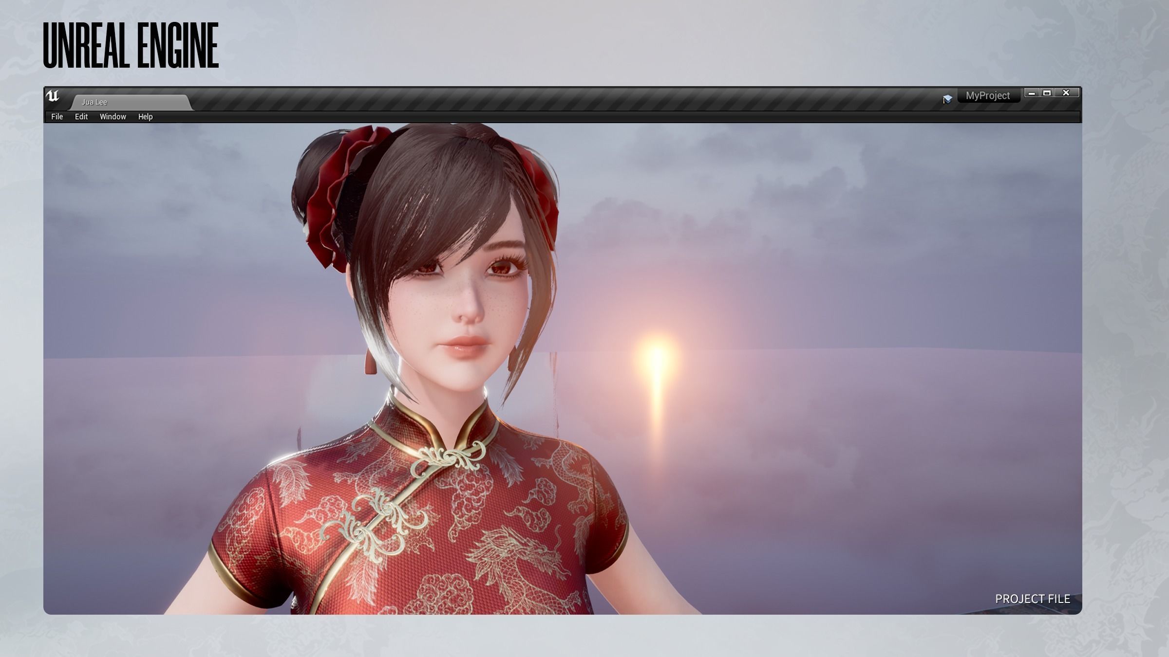 Jua Lee - Girl in Cheongsam Qipao Dress - Game Ready Low-poly 3D model_23