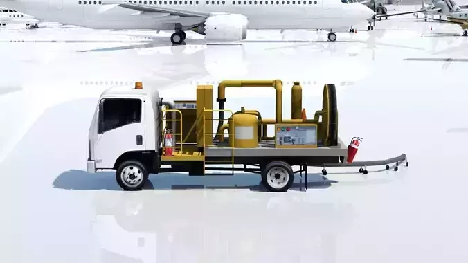 isuzu hidrant type airport fuel truck Low Poly Blank Low-poly 3D model