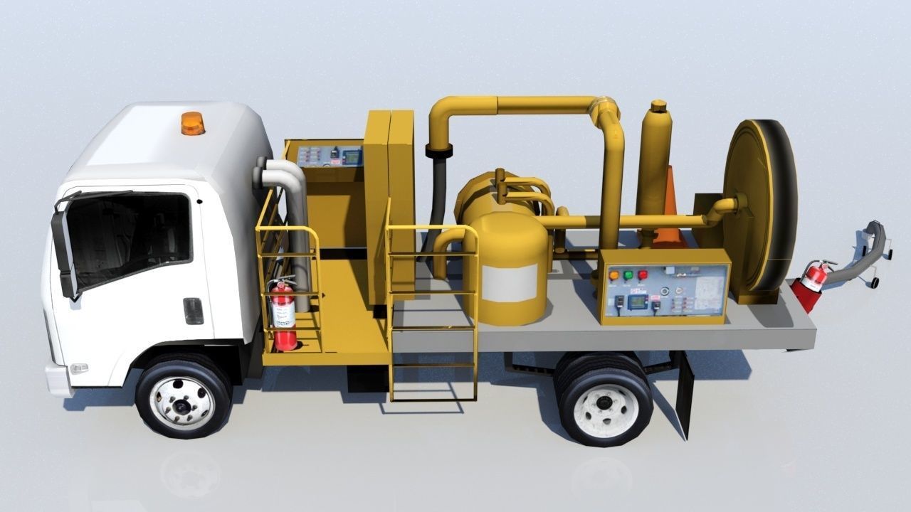 isuzu hidrant type airport fuel truck Low Poly Blank Low-poly 3D model_8