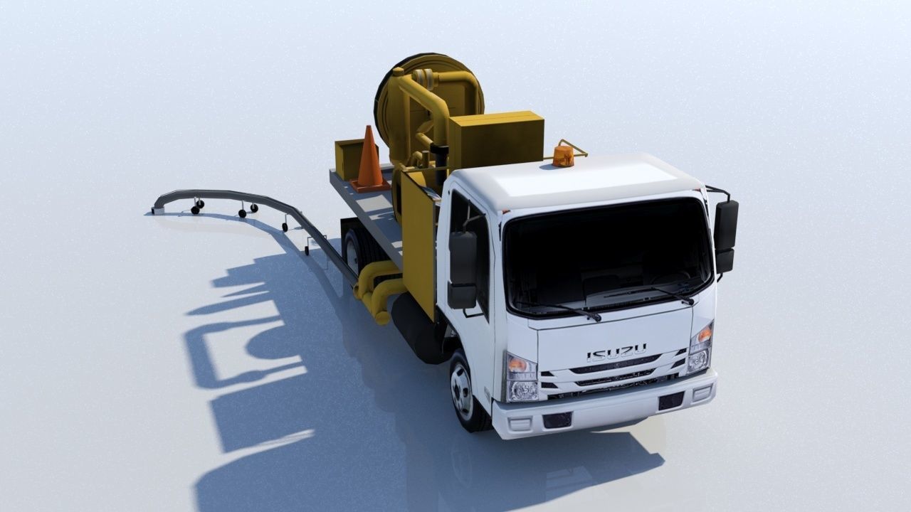 isuzu hidrant type airport fuel truck Low Poly Blank Low-poly 3D model_15
