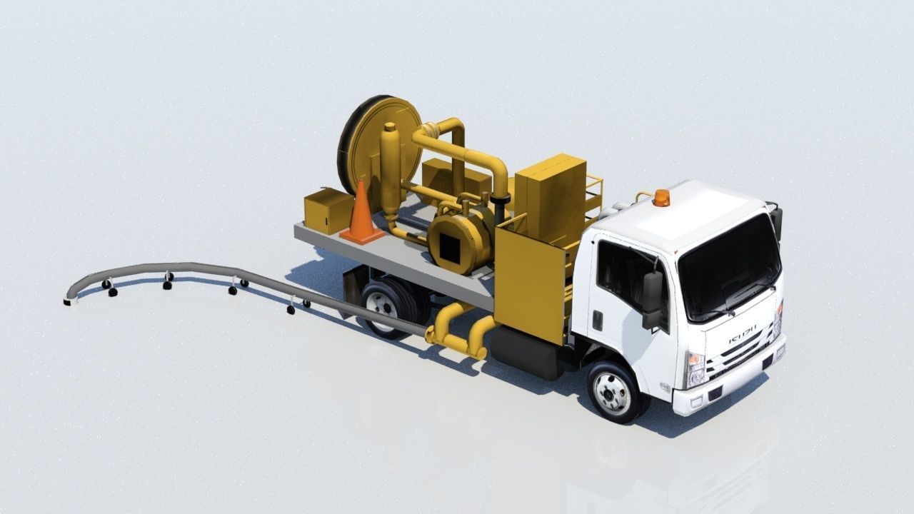 isuzu hidrant type airport fuel truck Low Poly Blank Low-poly 3D model_2