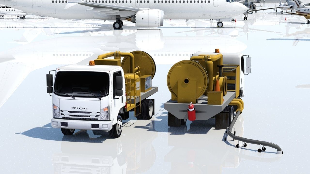 isuzu hidrant type airport fuel truck Low Poly Blank Low-poly 3D model_1