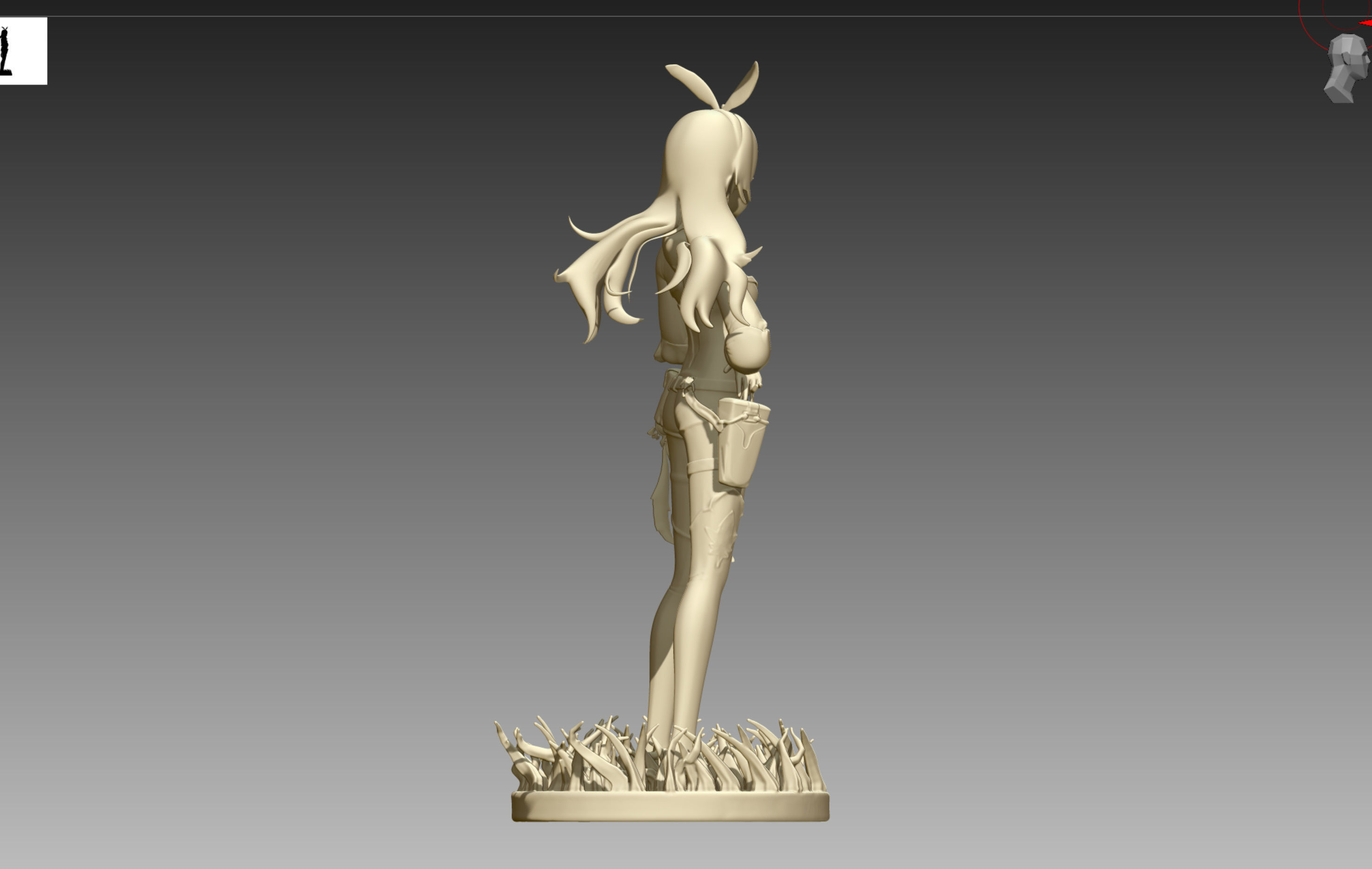 Genshin Impact Amber 3D print OBJ and STL 3D print model_9