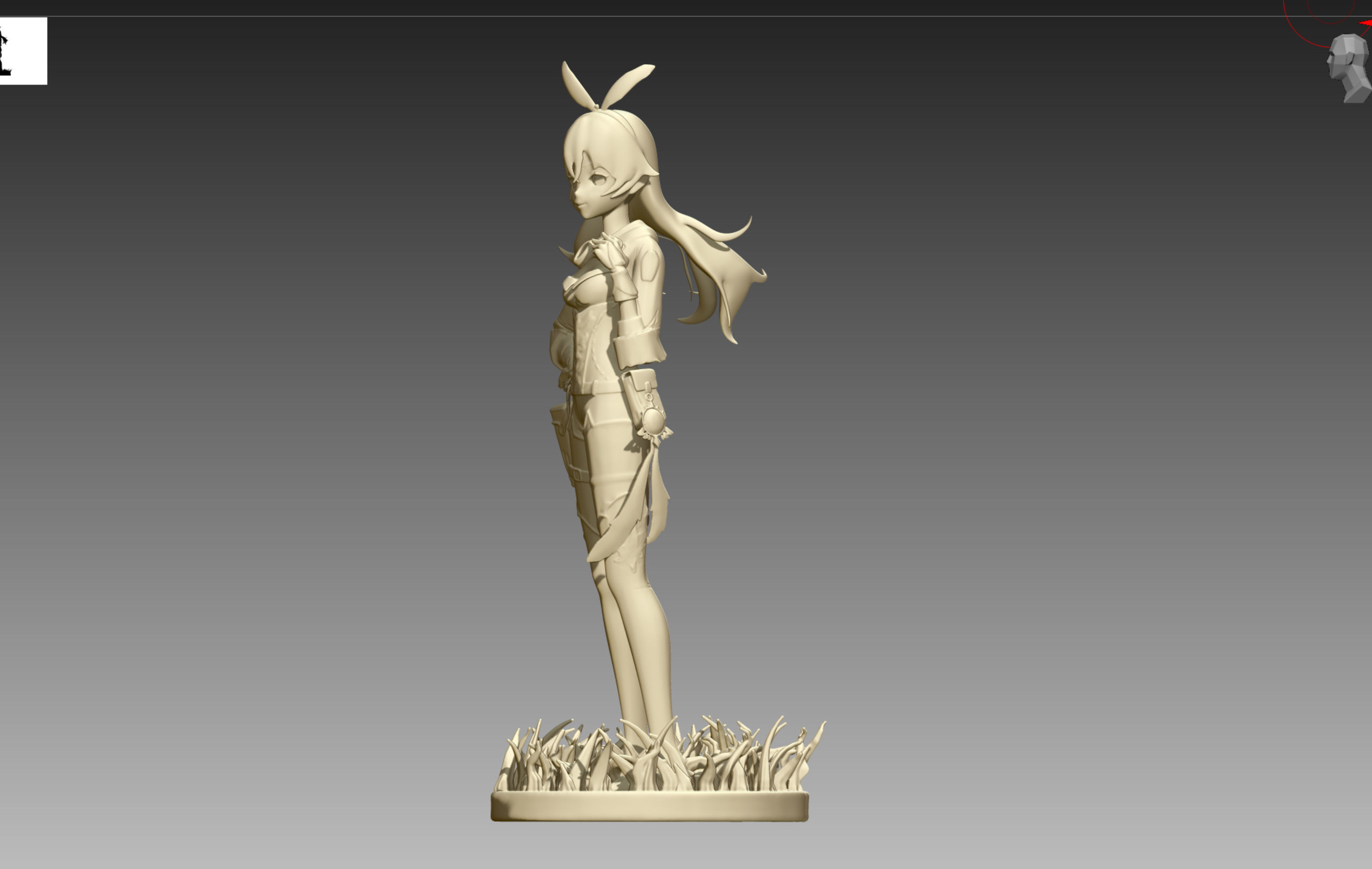 Genshin Impact Amber 3D print OBJ and STL 3D print model_5