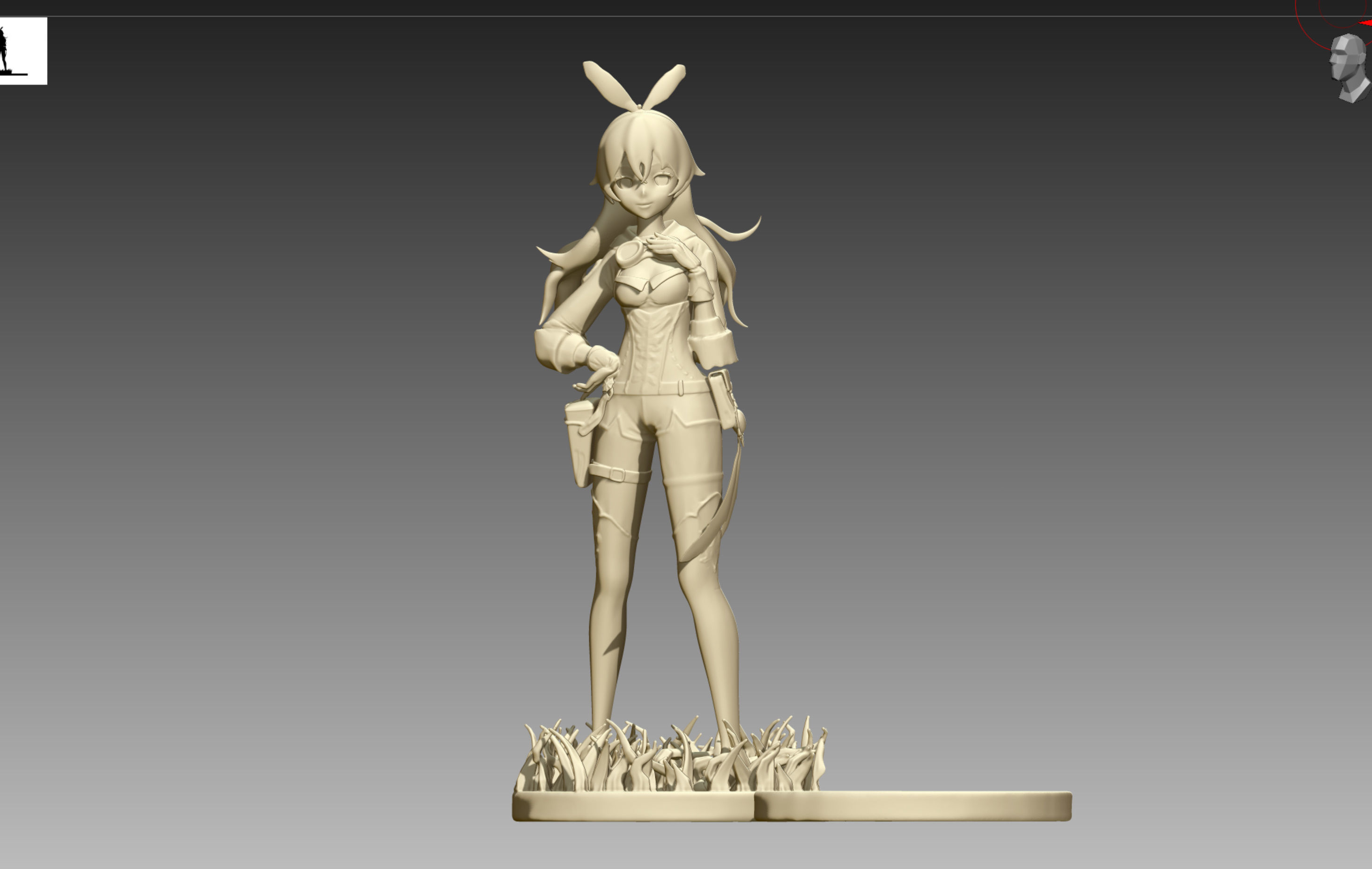 Genshin Impact Amber 3D print OBJ and STL 3D print model_4