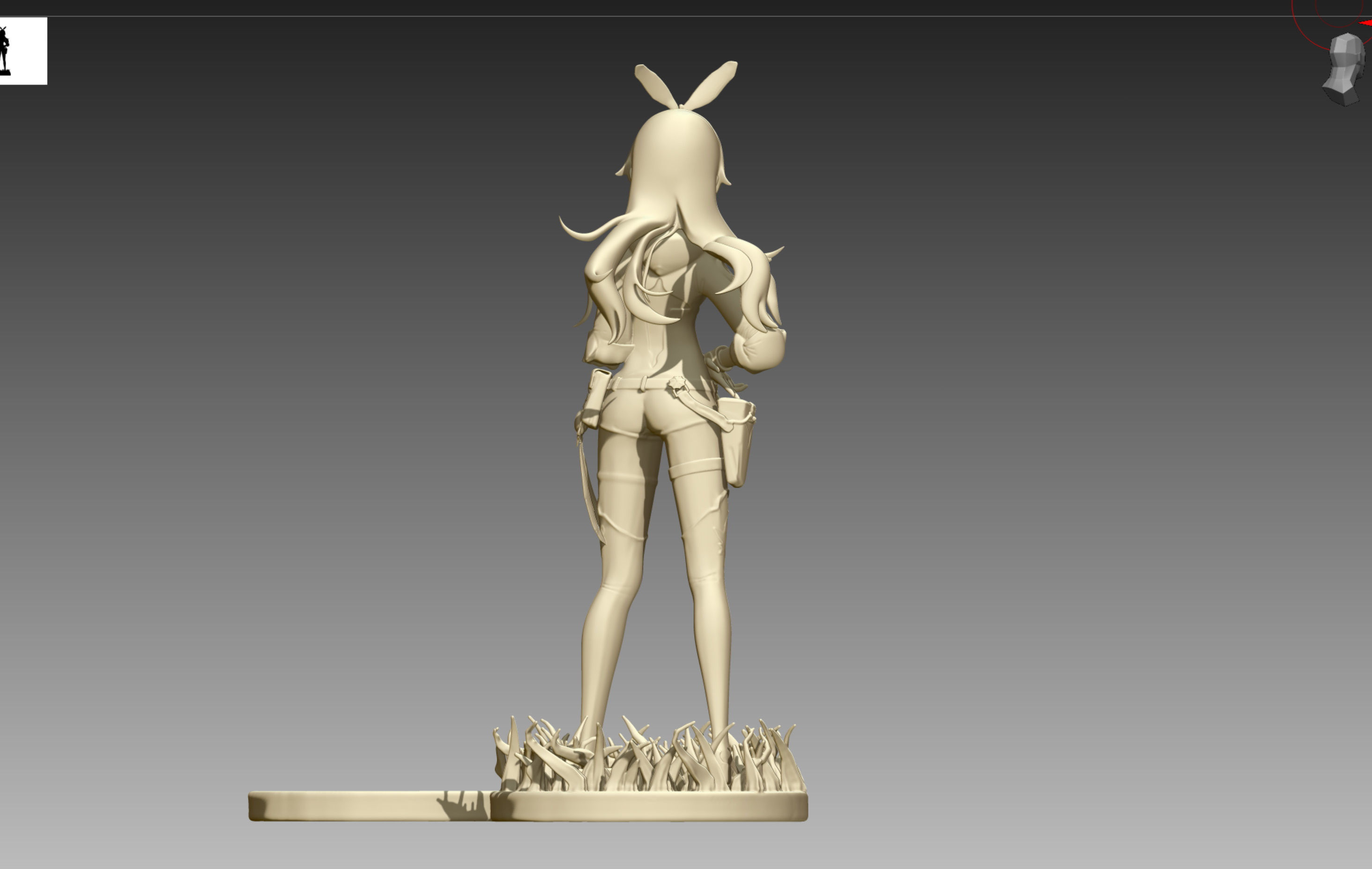 Genshin Impact Amber 3D print OBJ and STL 3D print model_8