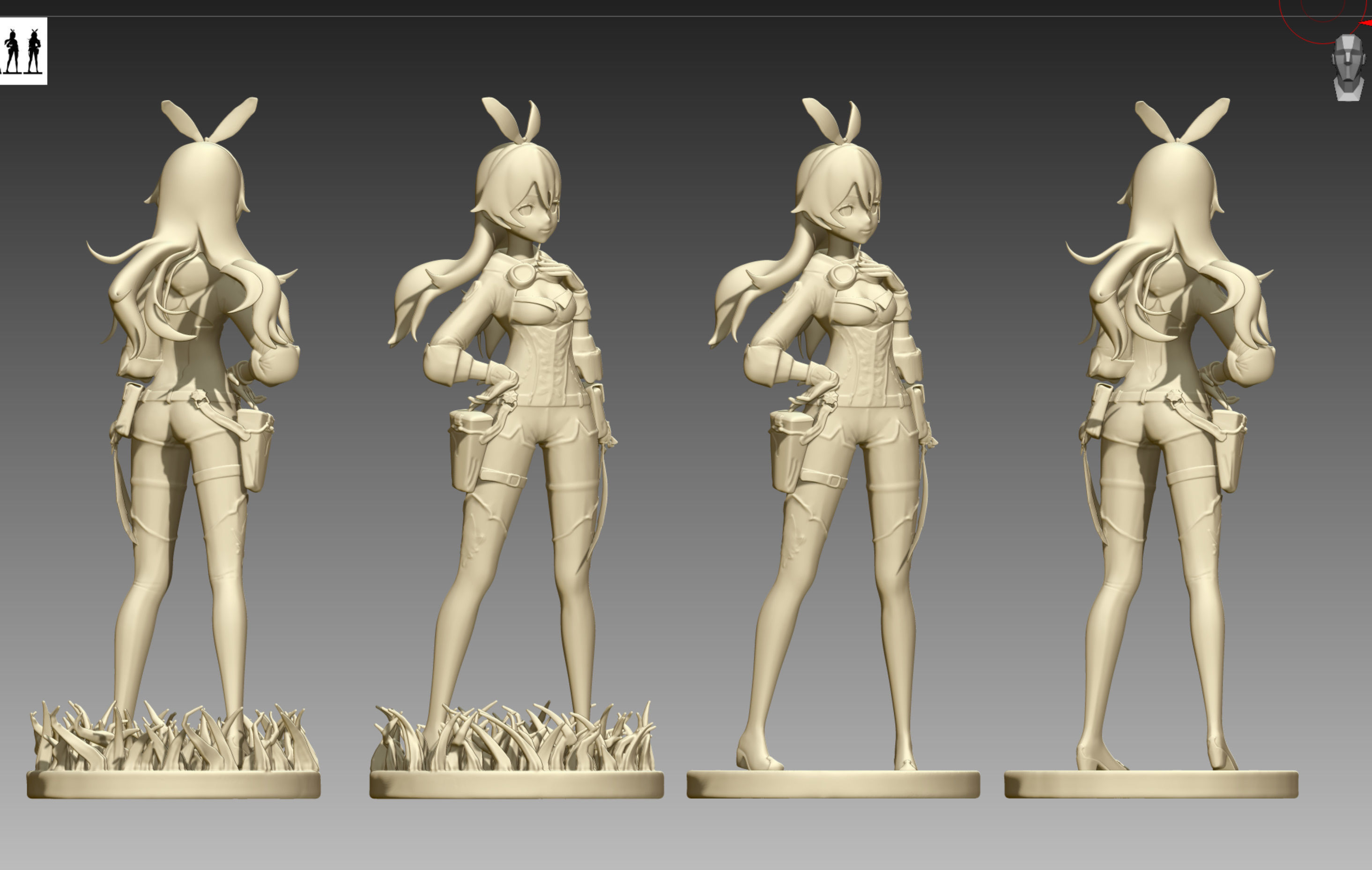 Genshin Impact Amber 3D print OBJ and STL 3D print model_1