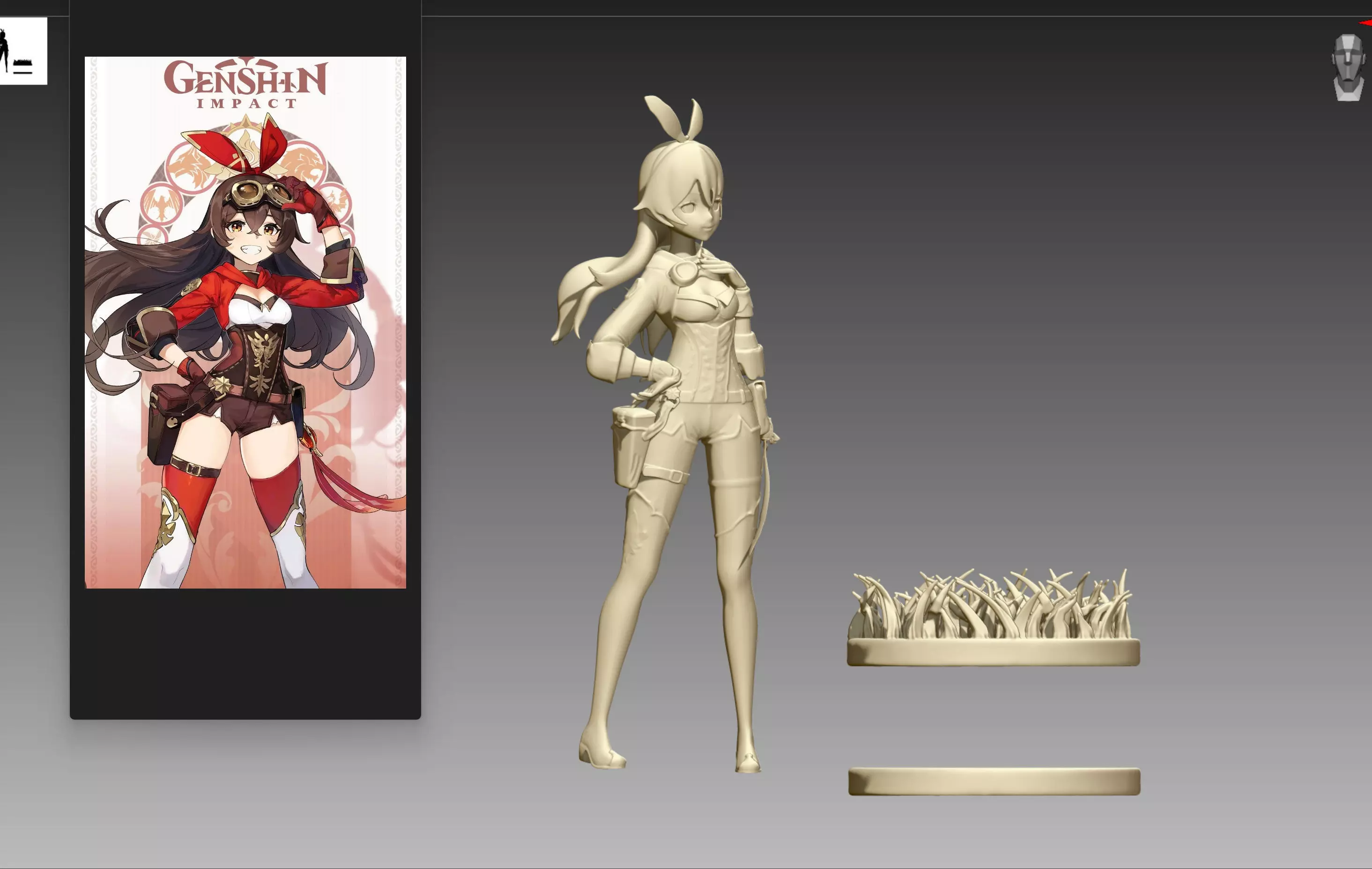 Genshin Impact Amber 3D print OBJ and STL 3D print model_0