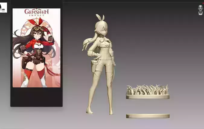 Genshin Impact Amber 3D print OBJ and STL