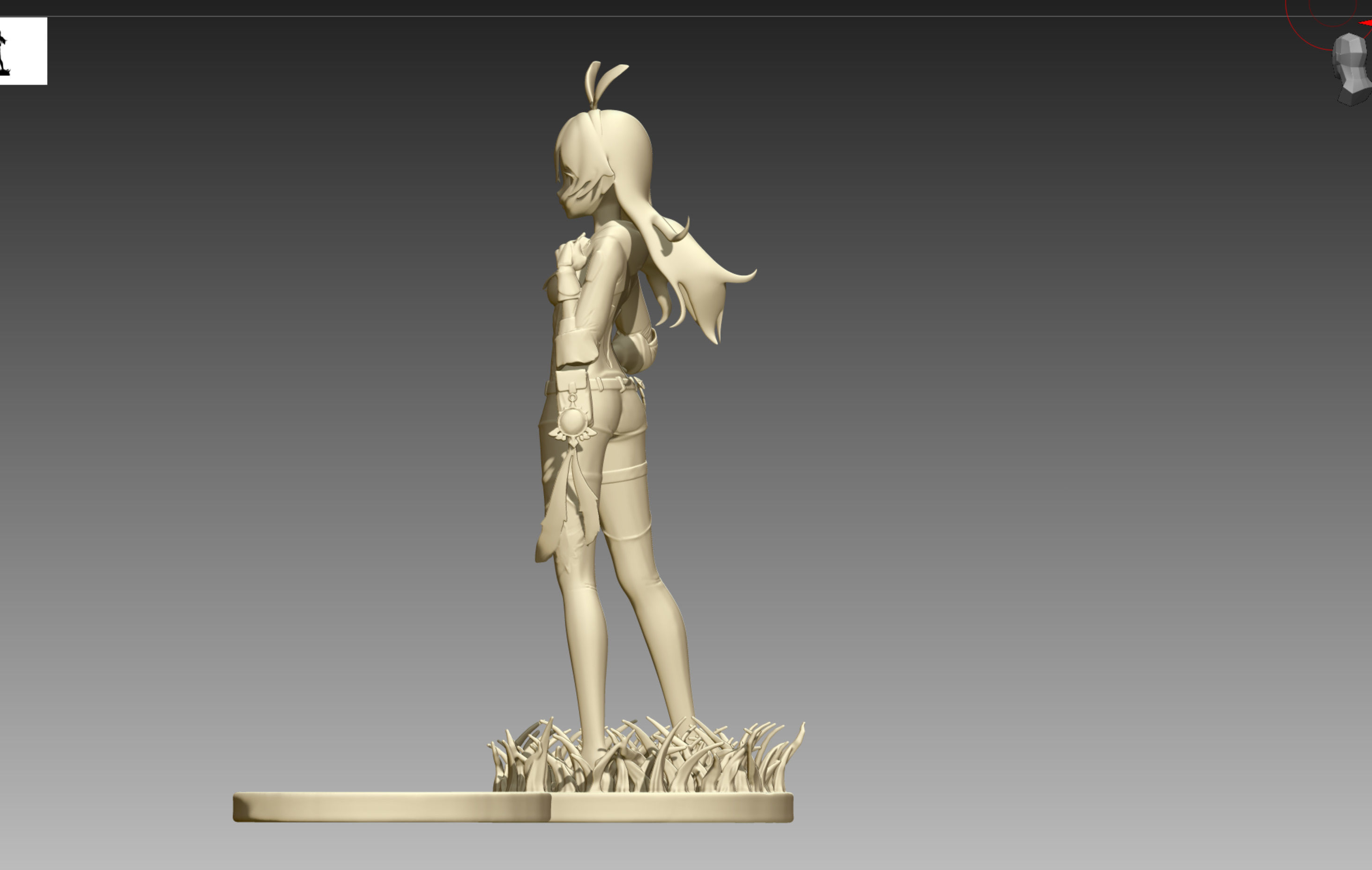 Genshin Impact Amber 3D print OBJ and STL 3D print model_6