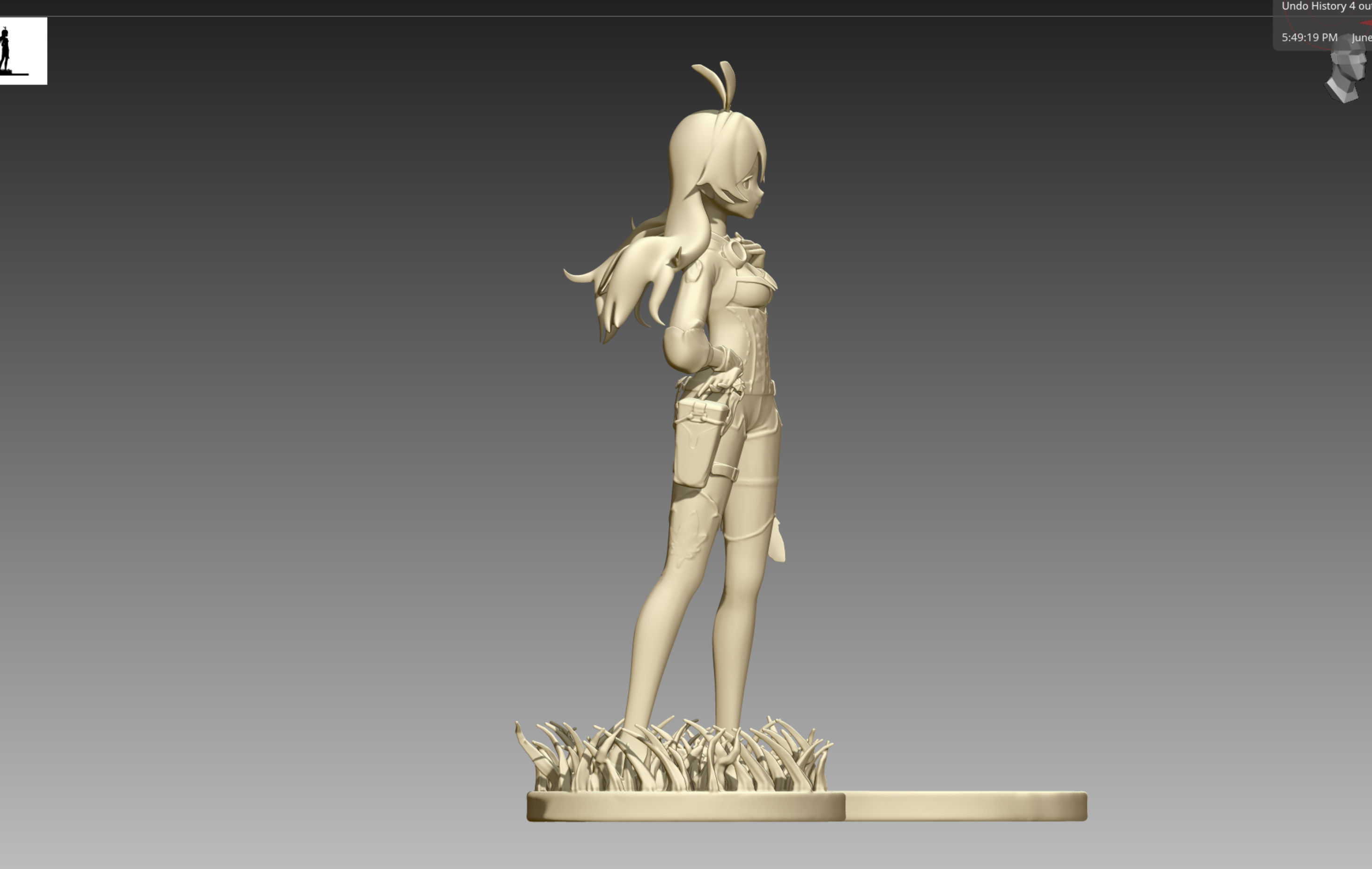 Genshin Impact Amber 3D print OBJ and STL 3D print model_10