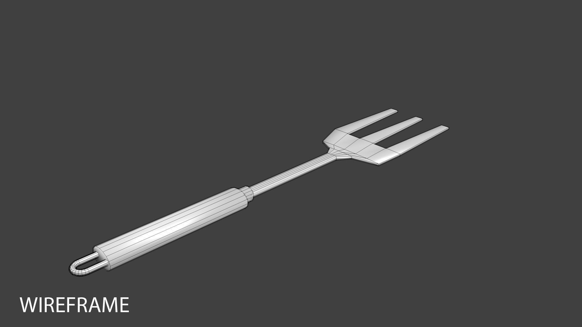Utensil - Solid Fork 3D model_3