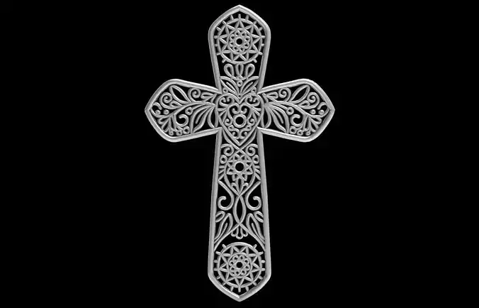 Heart Shape Wired Cross Pendant