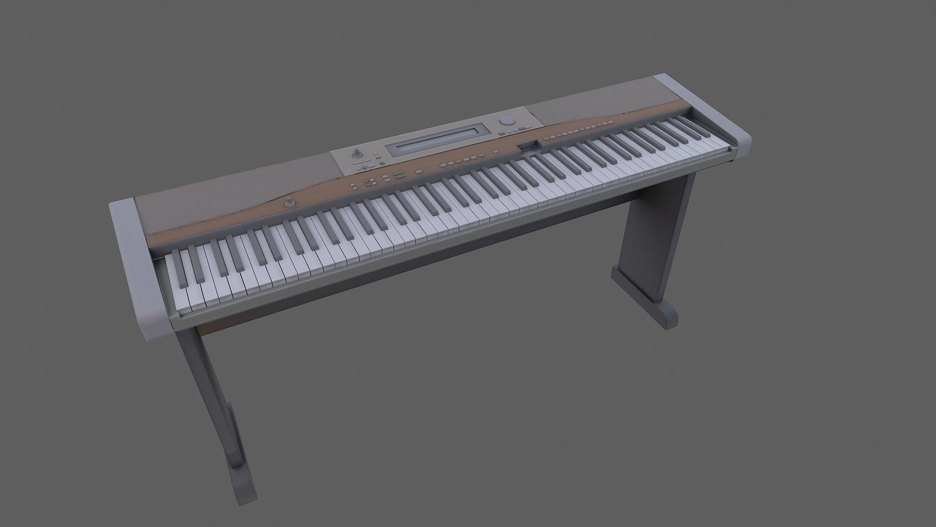 Digital piano Low-poly 3D model_5