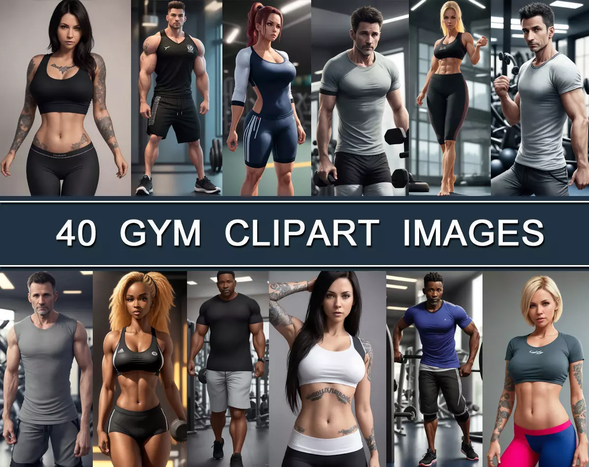 Gym Clip Art x40 3D model_0
