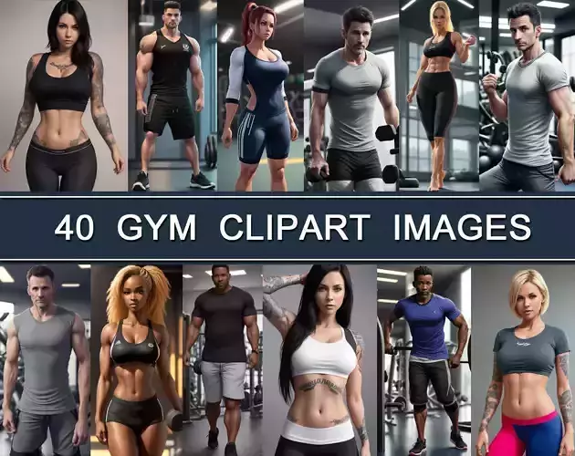 Gym Clip Art x40 3D model