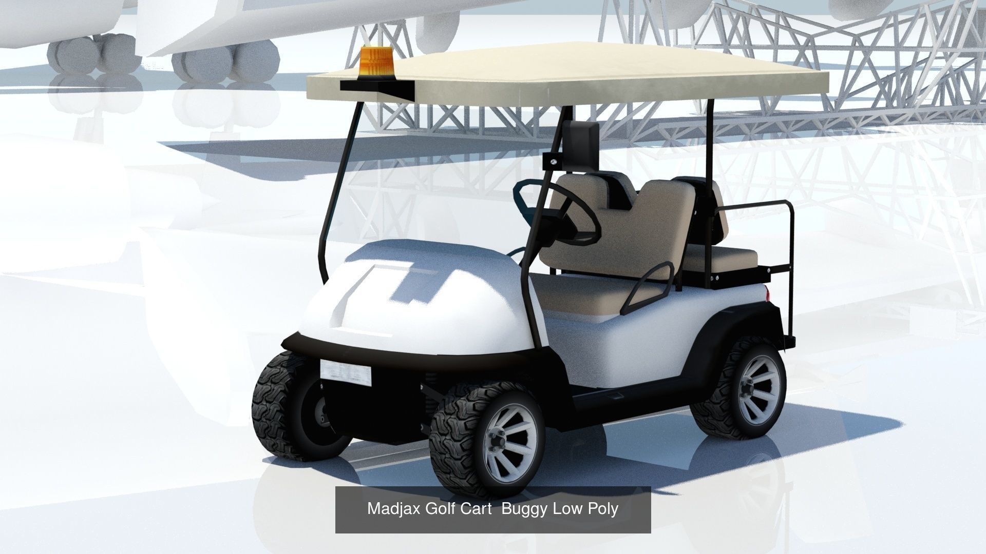 8 Airport Static Ground Support Vehicles Low Poly Blank textures 3D Model Collection_5