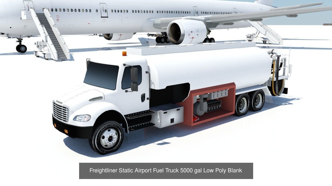 8 Airport Static Ground Support Vehicles Low Poly Blank textures 3D Model Collection_1