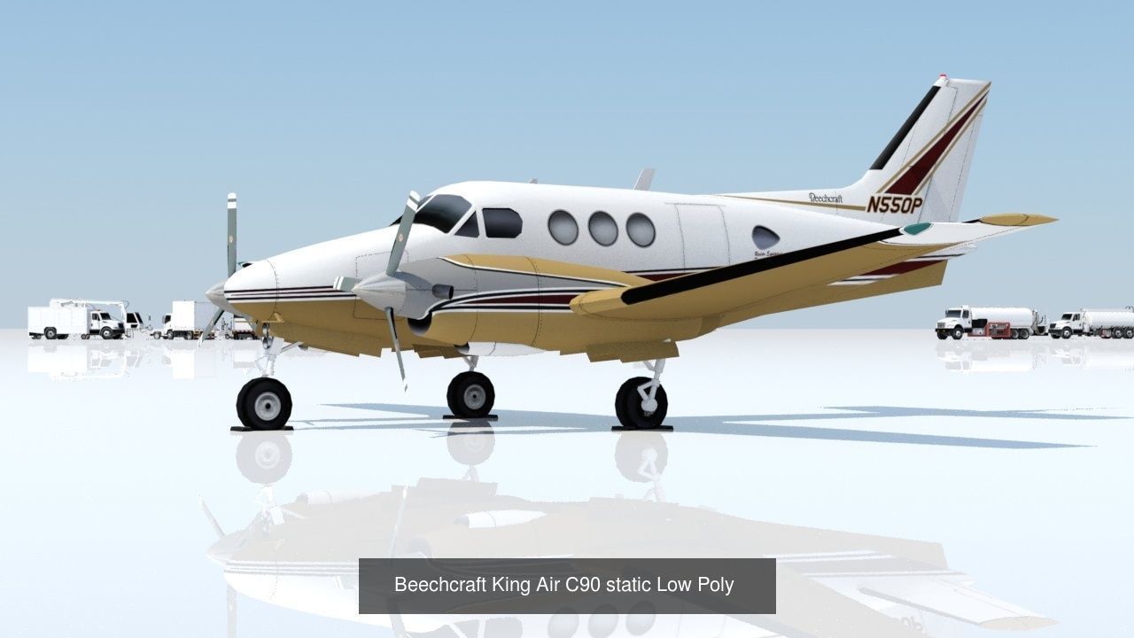 10 General Aviation Static Models Low Poly 3D Model Collection_9