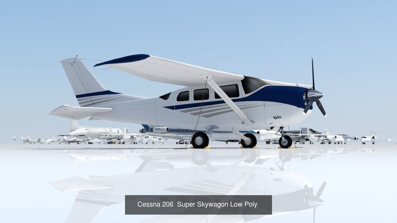 10 General Aviation Static Models Low Poly 3D Model Collection_7