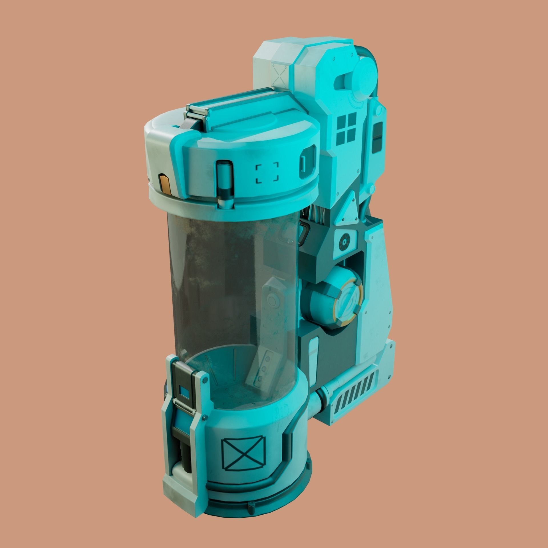Sci-Fi Capsule Low-poly 3D model_8