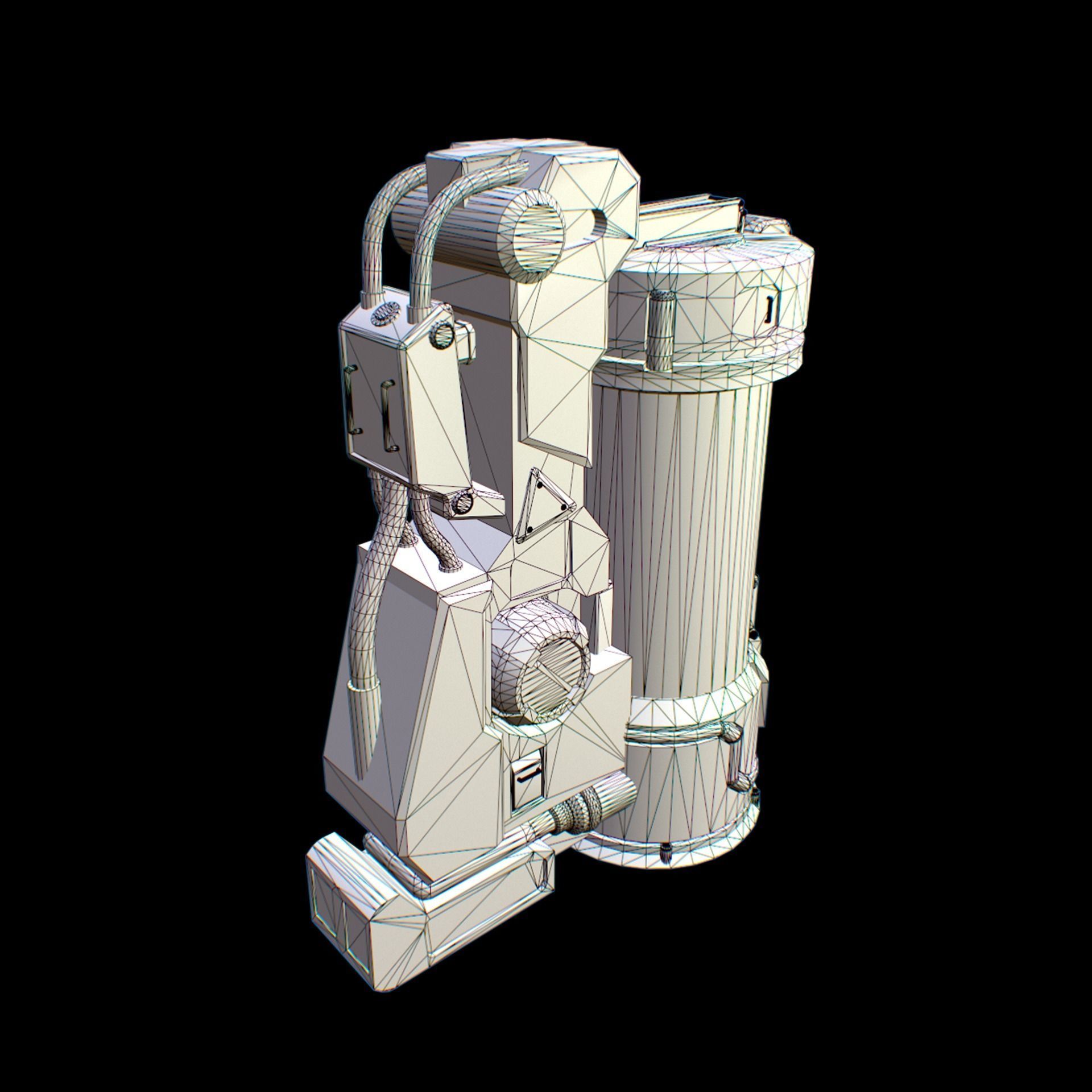 Sci-Fi Capsule Low-poly 3D model_11
