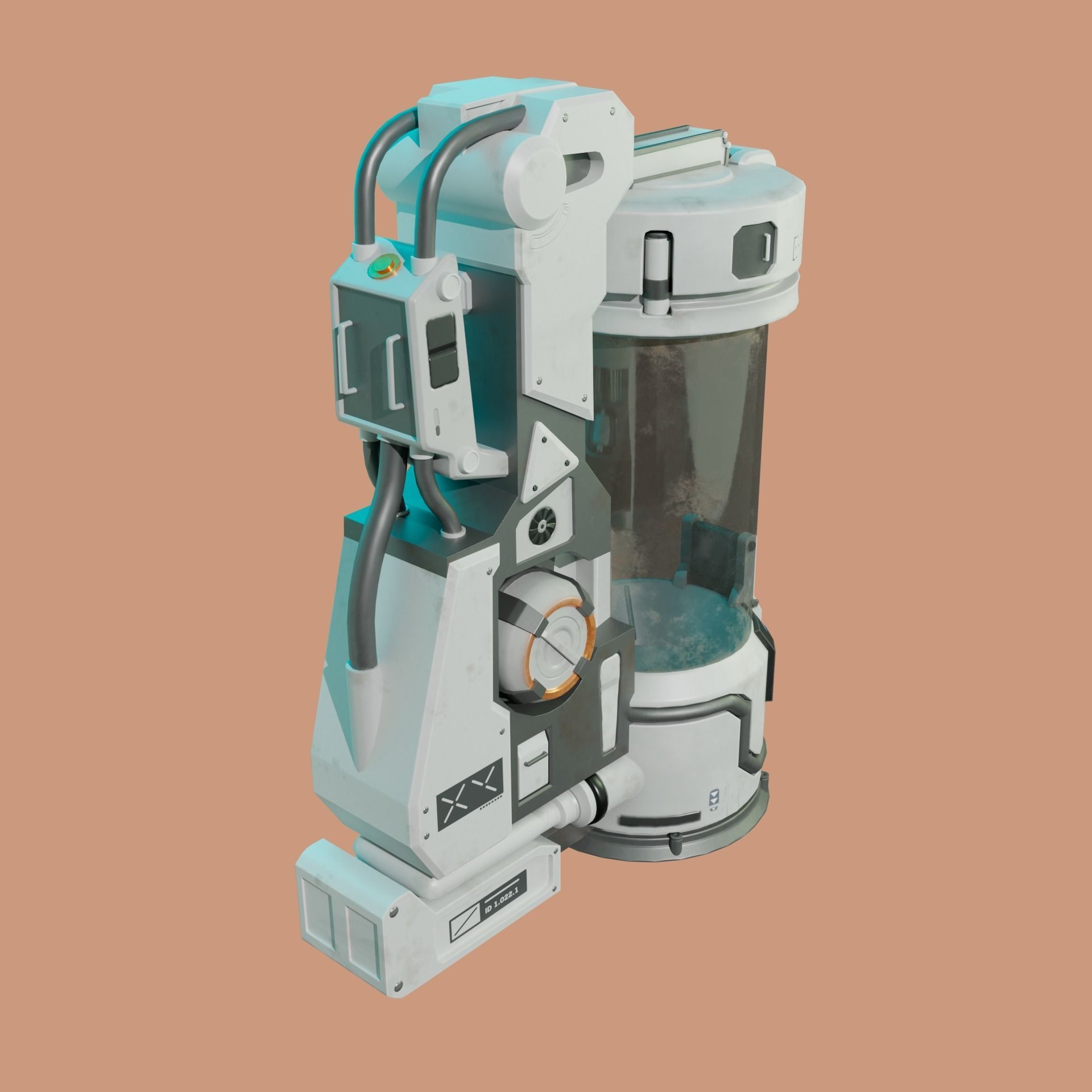 Sci-Fi Capsule Low-poly 3D model_5